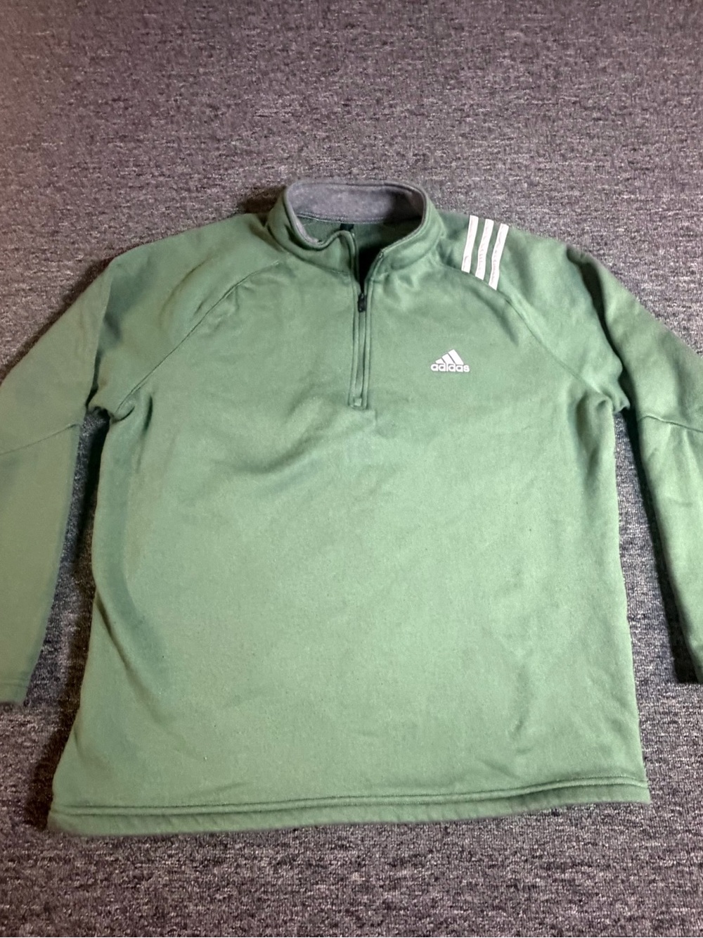 adidas Golf Men’s Green Fleece 1/4 Zip Pullover Mock Neck Long Sleeve M